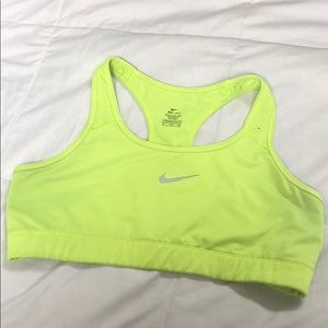 Highlighter yellow Nike dri-fit sports bra